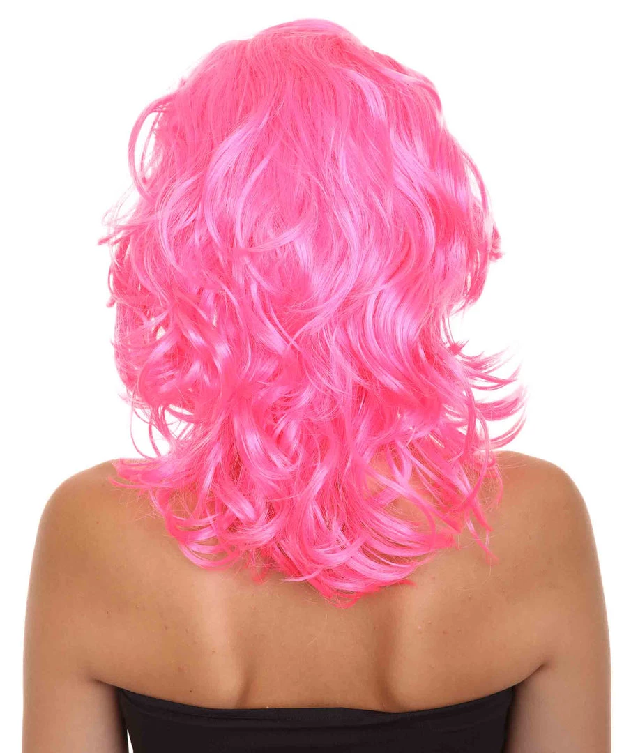 HPO Pink Pop Star Womens Wig | Party Ready Fancy Cosplay Halloween Wig | Premium Breathable Capless Cap Men's 5 HPO Pink Pop Star Womens Wig | Party Ready Fancy Cosplay Halloween Wig | Premium Breathable Capless Cap Men's