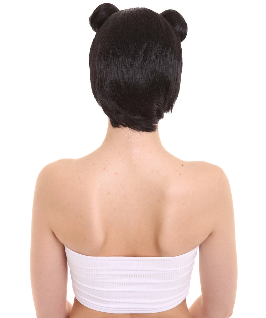HPO Womens Singer Two Buns Wig | Black Celebrity Wigs | Premium Breathable Capless Cap 4 HPO Womens Singer Two Buns Wig | Black Celebrity Wigs | Premium Breathable Capless Cap
