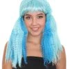 HPO Blue Mix Color Doll Womens Wig | Long Cosplay Halloween Wig | Premium Breathable Capless Cap Women's