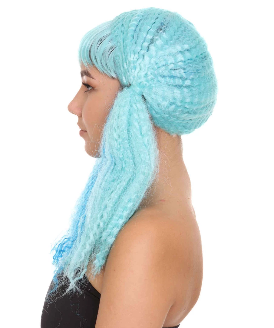 HPO Blue Mix Color Doll Womens Wig | Long Cosplay Halloween Wig | Premium Breathable Capless Cap Women's 3 HPO Blue Mix Color Doll Womens Wig | Long Cosplay Halloween Wig | Premium Breathable Capless Cap Women's