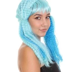 HPO Blue Mix Color Doll Womens Wig | Long Cosplay Halloween Wig | Premium Breathable Capless Cap Women's 14 HPO Blue Mix Color Doll Womens Wig | Long Cosplay Halloween Wig | Premium Breathable Capless Cap Women's