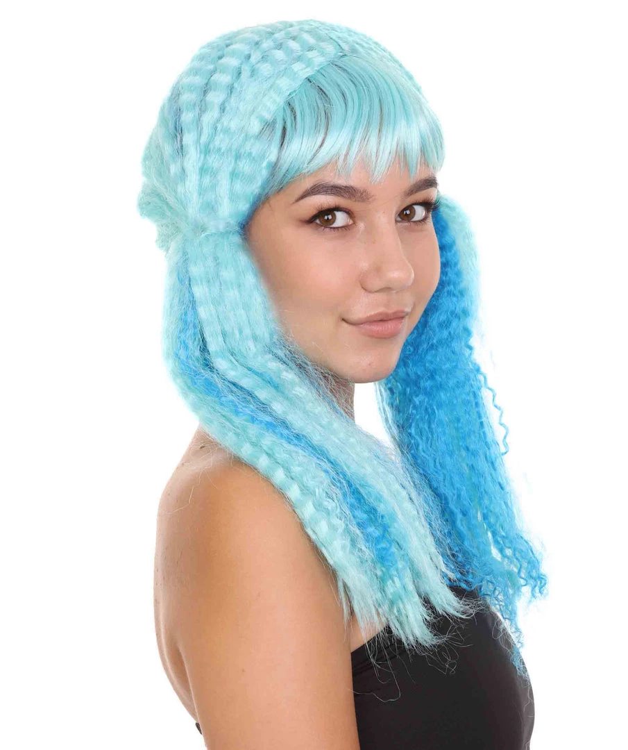 HPO Blue Mix Color Doll Womens Wig | Long Cosplay Halloween Wig | Premium Breathable Capless Cap Women's 6 HPO Blue Mix Color Doll Womens Wig | Long Cosplay Halloween Wig | Premium Breathable Capless Cap Women's