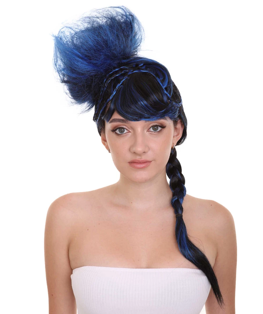 HPO Women's Navy Blue Braided Cosplay Womens Wig | TV/Movie Fancy Cosplay Halloween Wig | Premium Breathable Capless Cap 1 HPO Women's Navy Blue Braided Cosplay Womens Wig | TV/Movie Fancy Cosplay Halloween Wig | Premium Breathable Capless Cap
