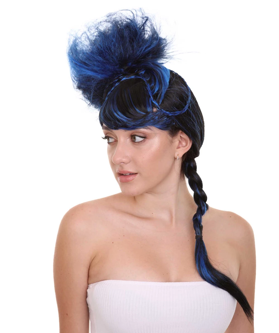 HPO Women's Navy Blue Braided Cosplay Womens Wig | TV/Movie Fancy Cosplay Halloween Wig | Premium Breathable Capless Cap 2 HPO Women's Navy Blue Braided Cosplay Womens Wig | TV/Movie Fancy Cosplay Halloween Wig | Premium Breathable Capless Cap