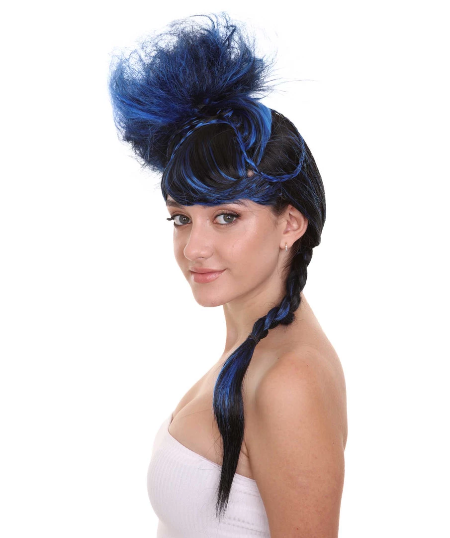 HPO Women's Navy Blue Braided Cosplay Womens Wig | TV/Movie Fancy Cosplay Halloween Wig | Premium Breathable Capless Cap 3 HPO Women's Navy Blue Braided Cosplay Womens Wig | TV/Movie Fancy Cosplay Halloween Wig | Premium Breathable Capless Cap