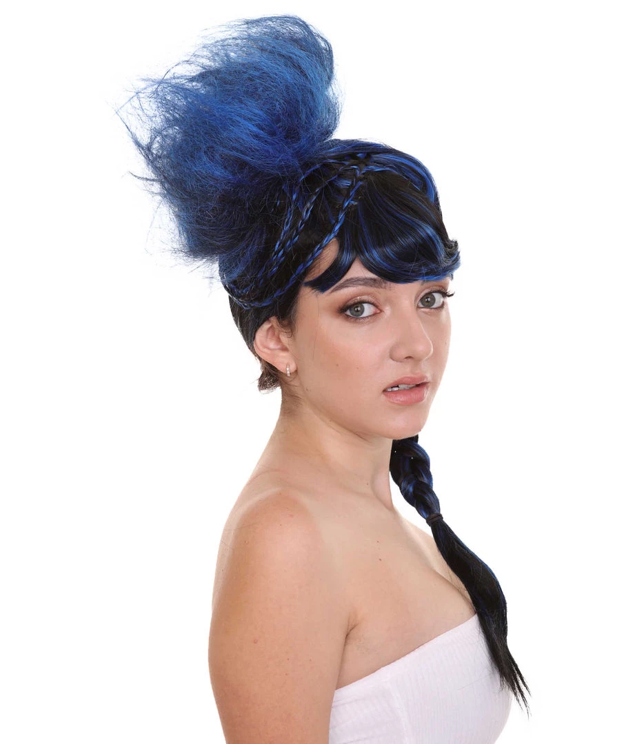 HPO Women's Navy Blue Braided Cosplay Womens Wig | TV/Movie Fancy Cosplay Halloween Wig | Premium Breathable Capless Cap 6 HPO Women's Navy Blue Braided Cosplay Womens Wig | TV/Movie Fancy Cosplay Halloween Wig | Premium Breathable Capless Cap