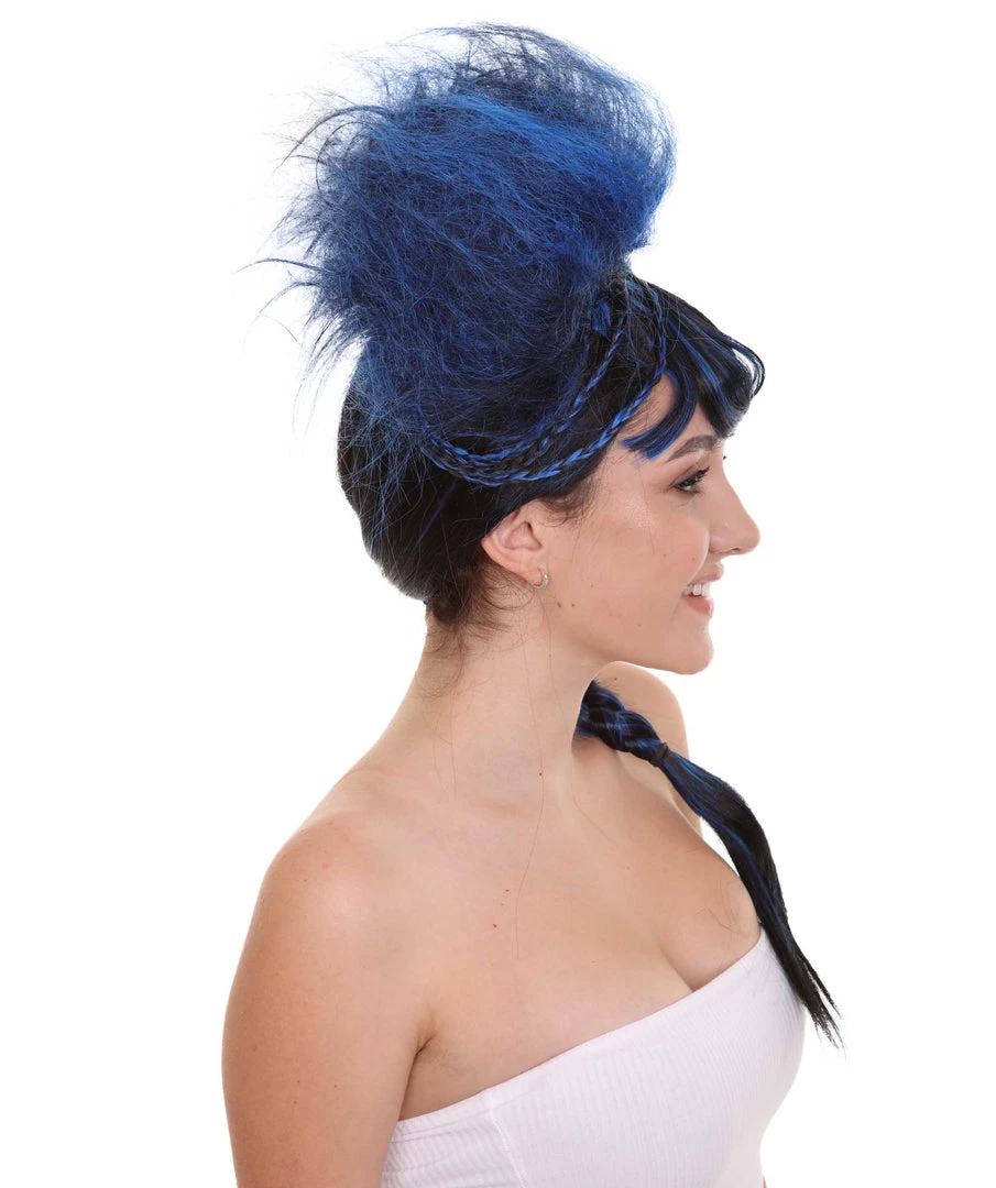 HPO Women's Navy Blue Braided Cosplay Womens Wig | TV/Movie Fancy Cosplay Halloween Wig | Premium Breathable Capless Cap 5 HPO Women's Navy Blue Braided Cosplay Womens Wig | TV/Movie Fancy Cosplay Halloween Wig | Premium Breathable Capless Cap