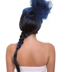 HPO Women's Navy Blue Braided Cosplay Womens Wig | TV/Movie Fancy Cosplay Halloween Wig | Premium Breathable Capless Cap 12 HPO Women's Navy Blue Braided Cosplay Womens Wig | TV/Movie Fancy Cosplay Halloween Wig | Premium Breathable Capless Cap