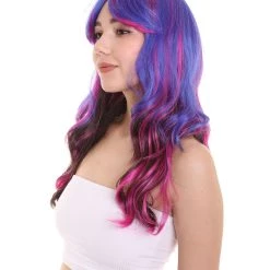 HPO Women's Womens Fantasy Long Wavy Wig | Colorful Wigs | Premium Breathable Capless Cap