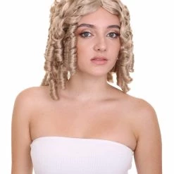 HPO Medieval Curly Womens Wig | Blonde Celebrity Halloween Wig | Premium Breathable Capless Cap Men's