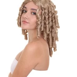 HPO Medieval Curly Womens Wig | Blonde Celebrity Halloween Wig | Premium Breathable Capless Cap Men's