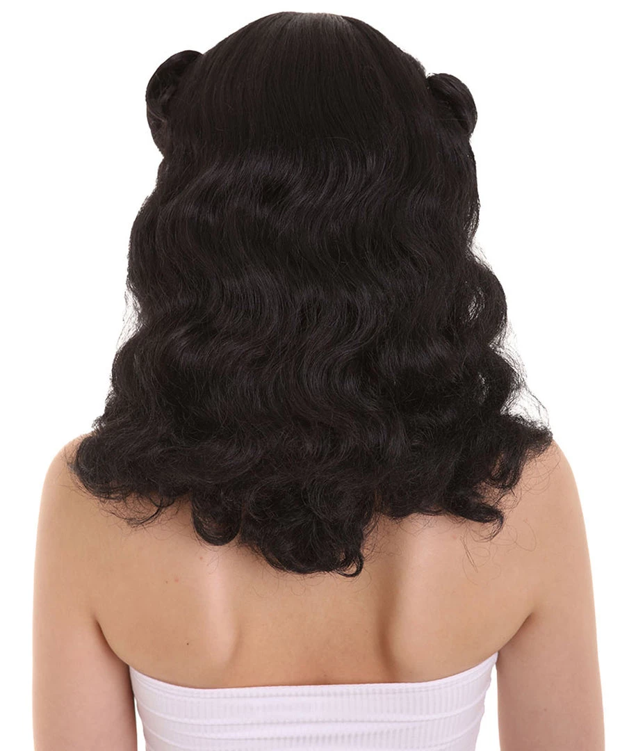 HPO Womens Drag Pin Up Wig | Black Celebrity Wigs | Premium Breathable Capless Cap Women's 4 HPO Womens Drag Pin Up Wig | Black Celebrity Wigs | Premium Breathable Capless Cap Women's