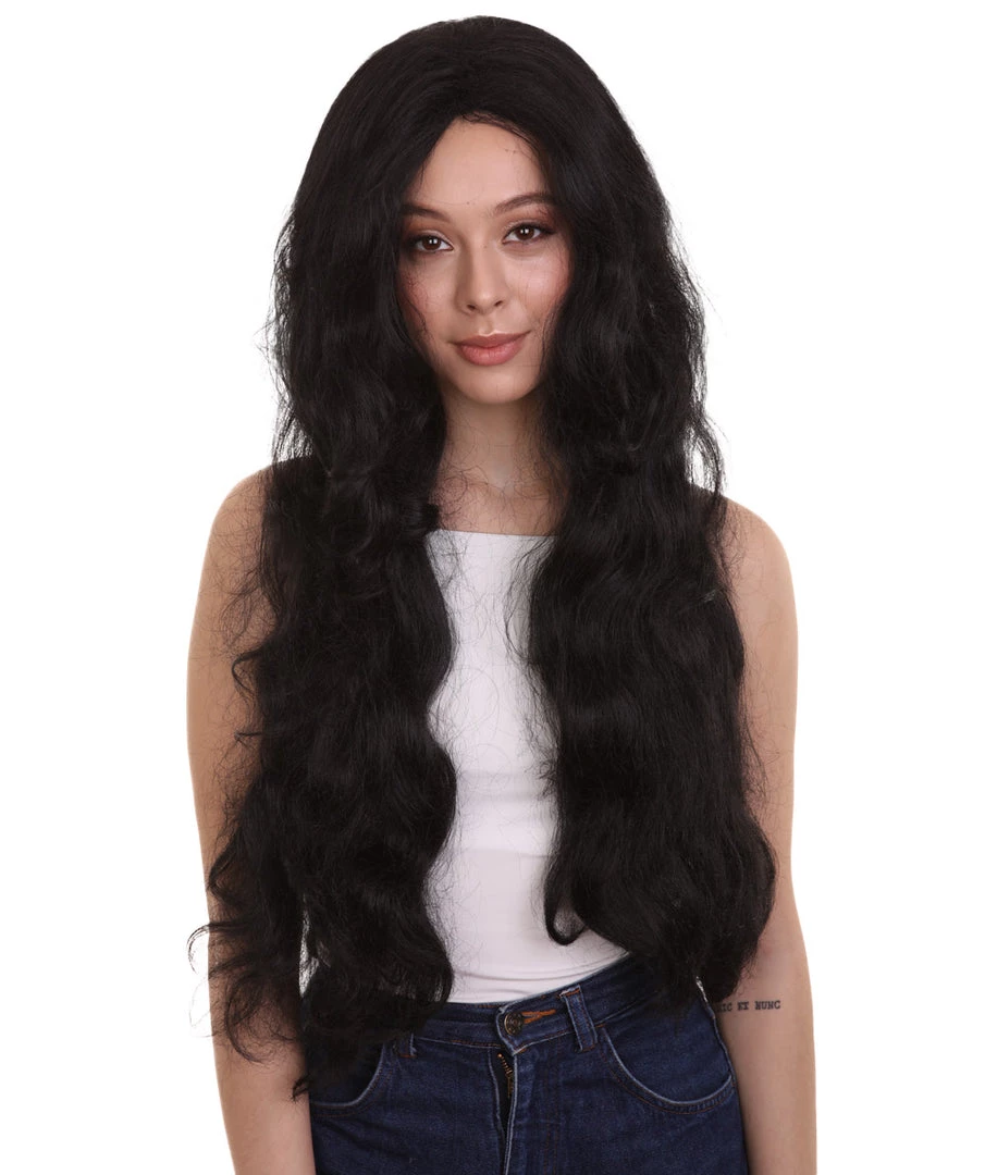 HPO Women's Long Black Straight Side Part Cosplay Wig | Premium Breathable Capless Cap 1 HPO Women's Long Black Straight Side Part Cosplay Wig | Premium Breathable Capless Cap