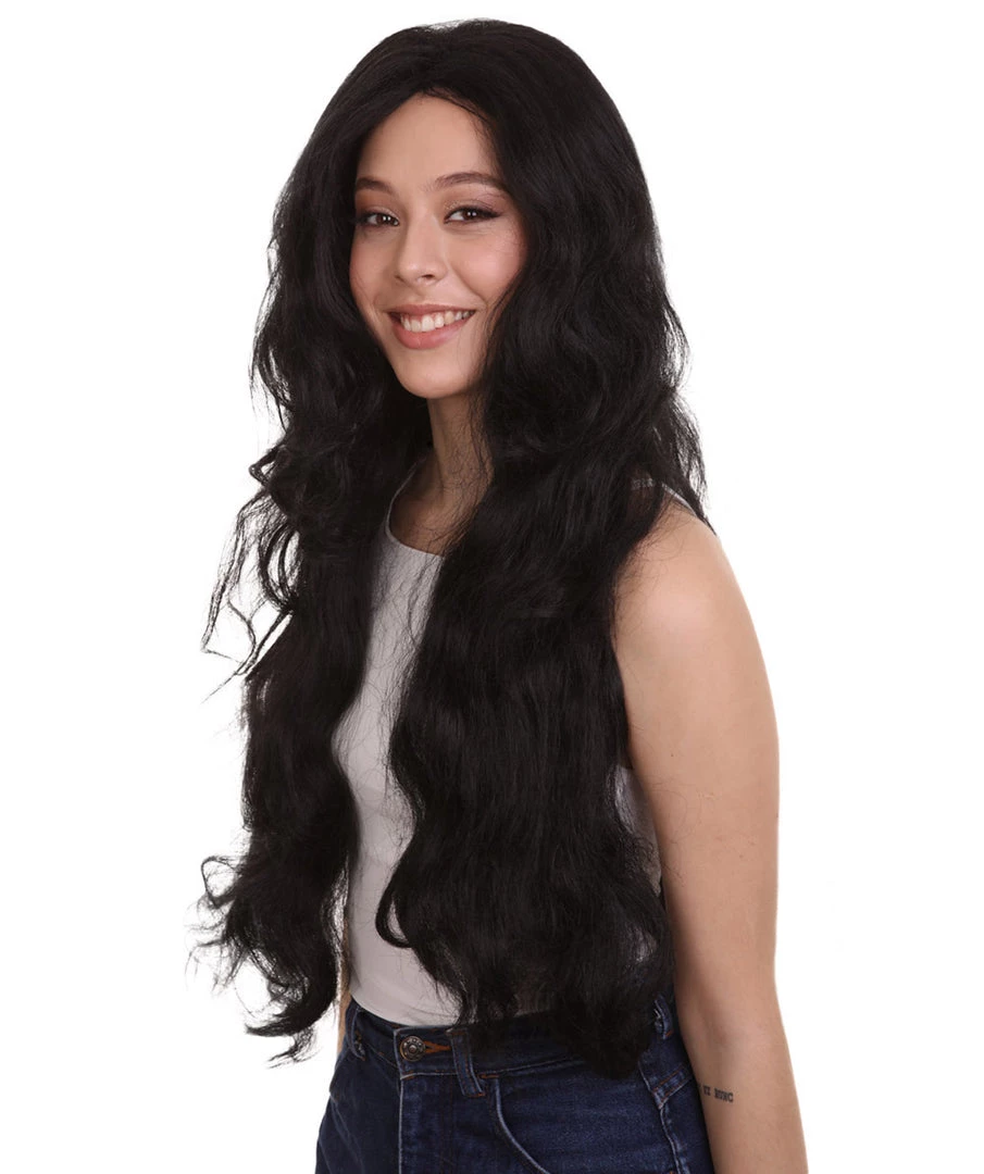 HPO Women's Long Black Straight Side Part Cosplay Wig | Premium Breathable Capless Cap 2 HPO Women's Long Black Straight Side Part Cosplay Wig | Premium Breathable Capless Cap