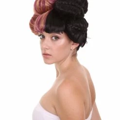 HPO Singer Womens Wigs | Buns Style Purple Black Character Wig Women's