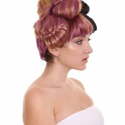 HPO Singer Womens Wigs | Buns Style Purple Black Character Wig Women's