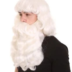 HPO Men's Mens Santa Wig & Beard | Cosplay Halloween Wig | Premium Breathable Capless Cap