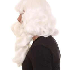 HPO Men's Mens Santa Wig & Beard | Cosplay Halloween Wig | Premium Breathable Capless Cap