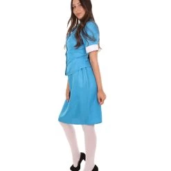 HPO Adult Women's Flight Crew Costume | Blue Cosplay Costume 11 HPO Adult Women's Flight Crew Costume | Blue Cosplay Costume
