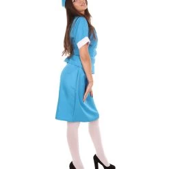 HPO Adult Women's Flight Crew Costume | Blue Cosplay Costume 13 HPO Adult Women's Flight Crew Costume | Blue Cosplay Costume