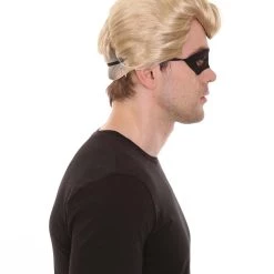 HPO Superhero Family Mens Wig With Mask Set | Blonde Cosplay Halloween Wigs Men's 15 HPO Superhero Family Mens Wig With Mask Set | Blonde Cosplay Halloween Wigs Men's