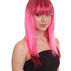 HPO Women's Ninja Womens Wig | Neon Coral Pink Movie Wig | Premium Breathable Capless Cap 14 HPO Women's Ninja Womens Wig | Neon Coral Pink Movie Wig | Premium Breathable Capless Cap