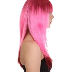 HPO Women's Ninja Womens Wig | Neon Coral Pink Movie Wig | Premium Breathable Capless Cap 13 HPO Women's Ninja Womens Wig | Neon Coral Pink Movie Wig | Premium Breathable Capless Cap