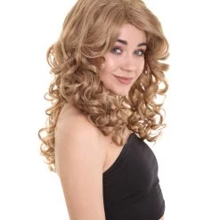 HPO Womens 70's Golden Wig | Golden Brown Vintage Wigs | Premium Breathable Capless Cap