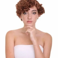 HPO Womens 20s Flirty Flapper Short And Wavy Wig | Brown Vintage Wigs | Premium Breathable Capless Cap Women's