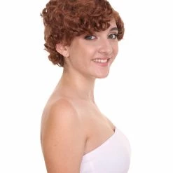 HPO Womens 20s Flirty Flapper Short And Wavy Wig | Brown Vintage Wigs | Premium Breathable Capless Cap Women's 14 HPO Womens 20s Flirty Flapper Short And Wavy Wig | Brown Vintage Wigs | Premium Breathable Capless Cap Women's