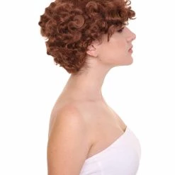 HPO Womens 20s Flirty Flapper Short And Wavy Wig | Brown Vintage Wigs | Premium Breathable Capless Cap Women's 13 HPO Womens 20s Flirty Flapper Short And Wavy Wig | Brown Vintage Wigs | Premium Breathable Capless Cap Women's