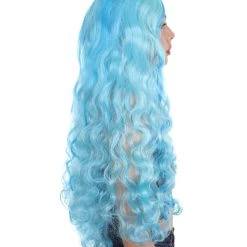 HPO Monster Womens Wig | Long Sky Blue Wavy Glamour Cosplay Halloween Wig | Premium Breathable Capless Cap 15 HPO Monster Womens Wig | Long Sky Blue Wavy Glamour Cosplay Halloween Wig | Premium Breathable Capless Cap