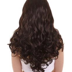 HPO Wonder Woman Curly Long Wig With Crown | Multiple Colors TV/Movie Wigs | Premium Breathable Capless Cap