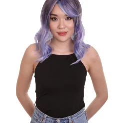 HPO Adults Women Shoulder Length Wavy Wigs | Multicolor Options Cosplay Wigs | Premium Breathable Capless Cap