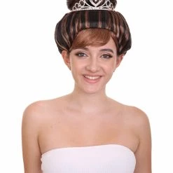 HPO Women's Womens Breakfast Wig | Brown Celebrity Wigs | Premium Breathable Capless Cap