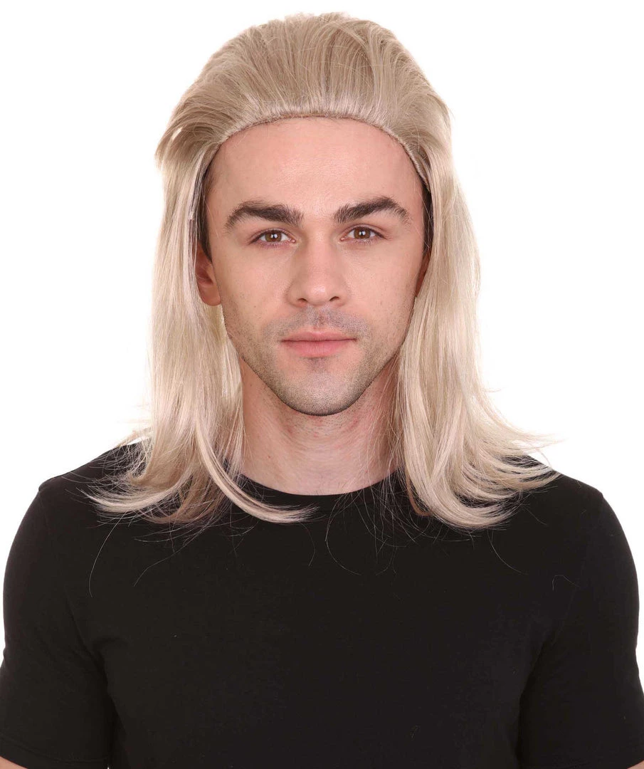 HPO Tiger Mens Mullet Wig | Blonde Retro Wig | Premium Breathable Capless Cap 1 HPO Tiger Mens Mullet Wig | Blonde Retro Wig | Premium Breathable Capless Cap