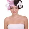 HPO Singer Womens Wig | Purple Black Celebrity Wig With Bow | Premium Breathable Capless Cap