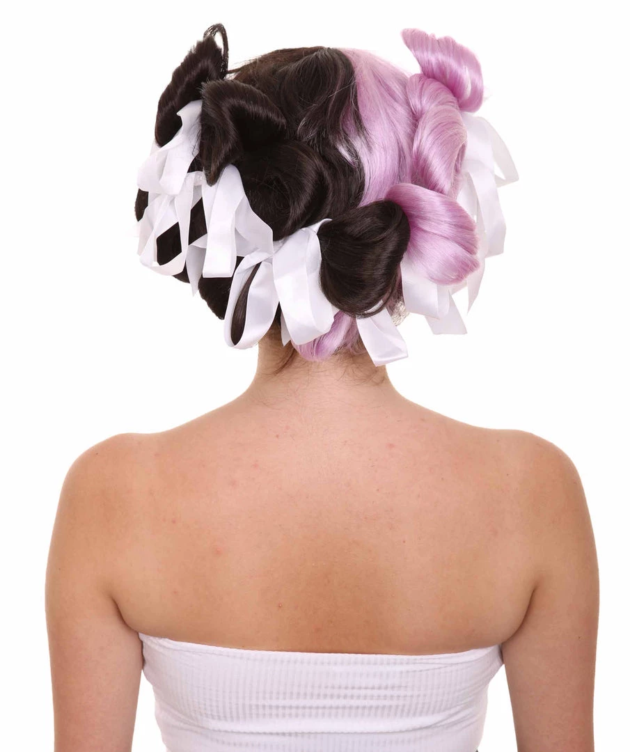 HPO Singer Womens Wig | Purple Black Celebrity Wig With Bow | Premium Breathable Capless Cap 4 HPO Singer Womens Wig | Purple Black Celebrity Wig With Bow | Premium Breathable Capless Cap