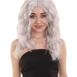 HPO Grey Silver Wavy Women's Wig | Premium Breathable Capless Cap
