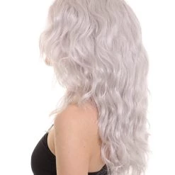 HPO Grey Silver Wavy Women's Wig | Premium Breathable Capless Cap