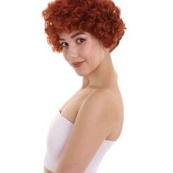 HPO Womens Mary Queen Of Scots Queen Elizabeth I Short Wig | Brown TV/Movie Wigs | Premium Breathable Capless Cap