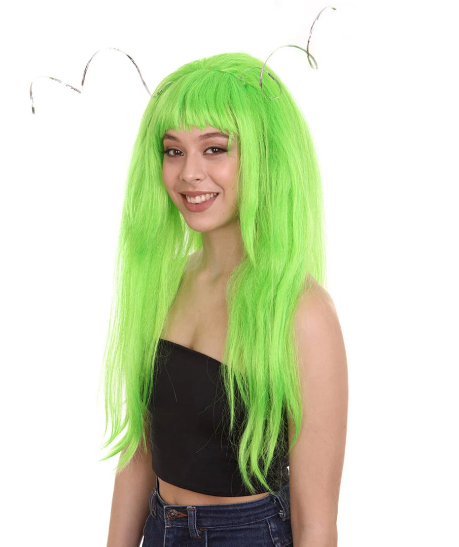 HPO Womens Clown Girl Green Wig With Headpiece | Character Cosplay Halloween Wig | Premium Breathable Capless Cap Women's 2 HPO Womens Clown Girl Green Wig With Headpiece | Character Cosplay Halloween Wig | Premium Breathable Capless Cap Women's