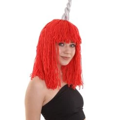 HPO Women's Womens Unicorn Horn Doll Wig | Red Cosplay Party Wigs 11 HPO Women's Womens Unicorn Horn Doll Wig | Red Cosplay Party Wigs