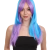 HPO Women's Purple Blue Two Tone Ombre Womens Wig | Party Ready Fancy Cosplay Halloween Wig | Premium Breathable Capless Cap