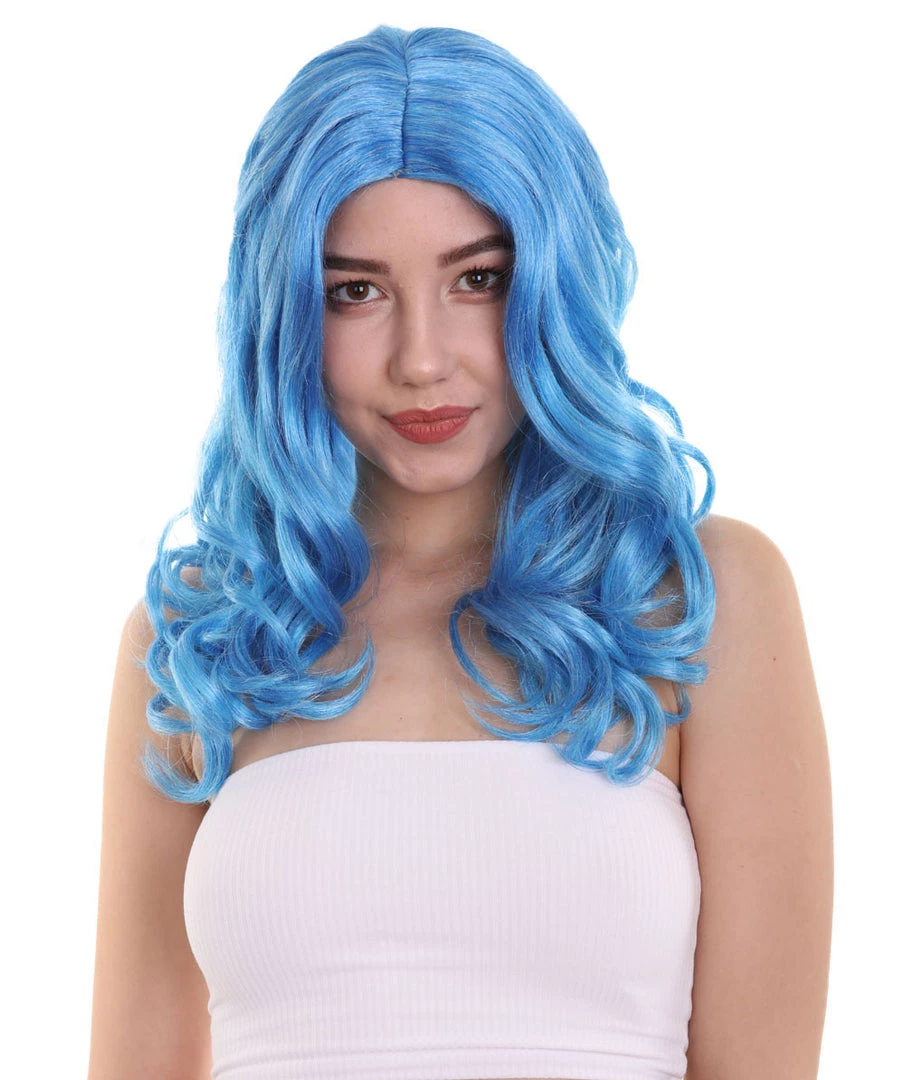 HPO Womens Singer Curly Wig | Blue Celebrity Wigs | Premium Breathable Capless Cap 2 HPO Womens Singer Curly Wig | Blue Celebrity Wigs | Premium Breathable Capless Cap