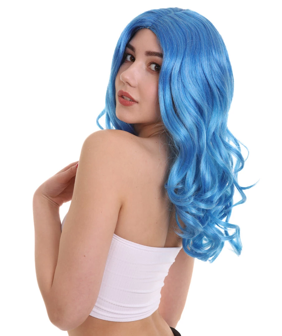 HPO Womens Singer Curly Wig | Blue Celebrity Wigs | Premium Breathable Capless Cap 3 HPO Womens Singer Curly Wig | Blue Celebrity Wigs | Premium Breathable Capless Cap