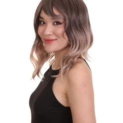HPO Adults Women Shoulder Length Wavy Wigs | Multicolor Options Cosplay Wigs | Premium Breathable Capless Cap