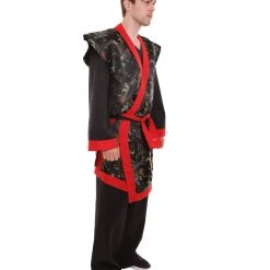 HPO Adult Men's Deluxe Samurai Embroidery Japanese Asian Robe Costume | Multicolor Cosplay Costume 11 HPO Adult Men's Deluxe Samurai Embroidery Japanese Asian Robe Costume | Multicolor Cosplay Costume