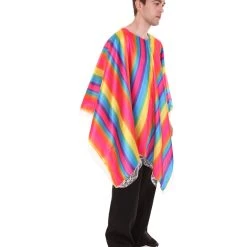 HPO Adult Men's Mexican Serape Poncho International Costume | Patriotic Cosplay Costume