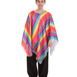 HPO Adult Men's Mexican Serape Poncho International Costume | Patriotic Cosplay Costume